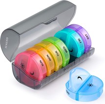 Sukuos Weekly Pill Organizer 7 Day 2 Times a Day, Large Daily Pill Box Easy to - £9.41 GBP