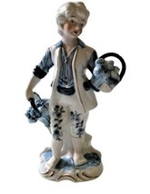 Vintage Hand Painted Frenchman Carrying Fruit Baskets Porcelain Figurine - £11.01 GBP