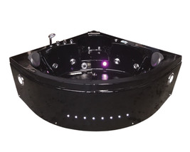 Whirlpool Massage Hydrotherapy Black bathtub hot tub 2 persons 59.05&quot; Dolphin - £2,644.57 GBP
