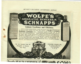 1902 Wolfe&#39;s Schnapps Antique Print Ad Aromatic Schiedam Tonic for Stomach - £10.03 GBP