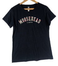 Moosehead Lake Maine T Shirt Medium Womens Navy Blue Raised Lettering St... - £16.84 GBP