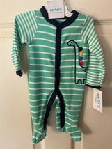 Carter's Boy's Dinosaur Green Stripped Snap Front Preemie kk1 *NEW* - $9.99