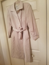 Women&#39;s London Fog Trench Raincoat Ladies Coat Light Khaki Lined w/ Belt - £23.30 GBP