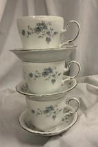 3 Sets Johann Haviland Tea Cup and Saucer BLUE Garland Traditions Fine China - £13.43 GBP