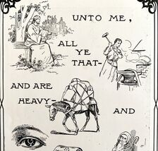 1901 Bible Passage Matthew 2:28 Victorian Word Symbol Puzzle Religious D... - $28.01 CAD