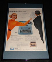 1955 IBM Electric Typewriters Framed 11x17 ORIGINAL Advertising Display - $59.39