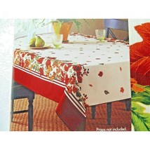 Fall Leaves Tablecloth 60 x 84-In Mirror Border Oblong Kitchen Holiday P... - $23.60
