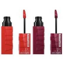 2 Maybelline Superstay Vinyl Ink Liquid Lipstick 25 Red-Hot 30 Unrivaled... - $271.46 MXN