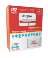Asepso Professional Antiseptic Wipes Multi-Purpose 192 Wipes 6 Packs Wit... - $309.50 MXN