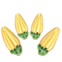 Vintage Italian Majolica Style Corn Cob Plates Trays Set of 4 Dining - £27.37 GBP