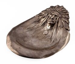 Theodore B Starr Antique Indian Native American Chief Trinket Tray #71 - $3,306.60