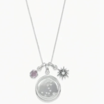 Kendra Scott Silver Aquarius Zodiac Horoscope Charm Necklace Set Adjustable - £54.37 GBP