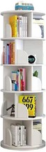 White 5 Tier 360° Rotating Stackable Shelves Bookshelf Organizer - £145.44 GBP