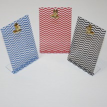 Mini Clip Board Trio in Red, Blue &amp; Black Zig Zag Pattern - £3.98 GBP