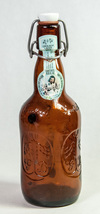 Grolsch Lager Brown Beer Bottle 15.9 oz Porcelain Swing Top w Paper Label Empty - £3.93 GBP