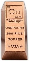 1 lb Copper Ingot .999 Fine Copper Troy Ounce copper bar Bullion Precious Metal - £55.38 GBP