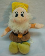Disney Snow White &amp; The Seven Dwarfs HAPPY DWARF 6&quot; Plush Stuffed Animal Toy - £11.87 GBP