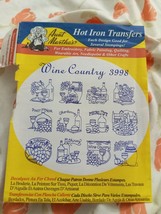 NEW Wine Country #3998 Aunt Martha&#39;s Hot Iron Embroidery Transfer Pattern - £1.42 GBP