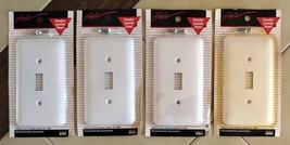 Lot (4) AmerTac STYLE White Powder Coated Steel Light Switch Wall Plates... - $19.50