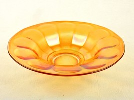 Imperial Glass Salad Bowl, Marigold Carnival Glass, 9 1/2&quot;, Wide Paneled, Footed - $24.45