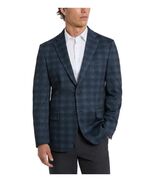 Kenneth Cole Mens Blazer Blue Check Stretch Pockets Side Vents Notch Lapel - $1,641.61 MXN