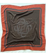 Loewe Silk Square 33.5’’ Scarf Red Brown Logo - $3,264.27 MXN