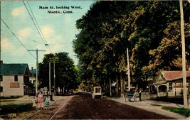 Antique Postcard Main St Looking West Niantic Connecticut Towns Landscap... - $14.99