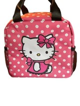 Hello Kitty Pink Polkadots Crossover  Insulated Lunch Bag Tote Lunch Work Tote - £17.06 GBP