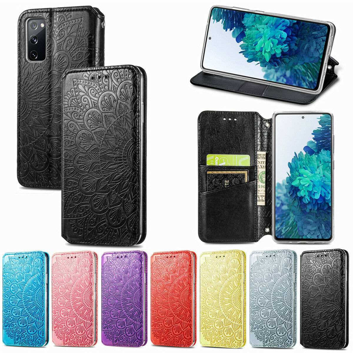 For Samsung A71/A51/A01/A21s/S20 FE/Note 10 Flip Leather Card Wallet Case Cover
