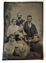 Antique Tintype Photo of Adult Family Men Women Victorian Era Portrait Style - $22.00