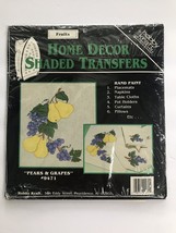 Home Decor Shaded Transfers Fruits Pears &amp; Grapes #9471 Hobby Kraft Kit - $9.97