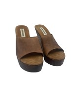 Steve Madden Platform Heels Women&#39;s 9 1/2 B &quot;Lounge&quot; Wood Leather - $604.67 MXN