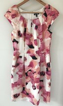 Apt 9 Pink Roses Floral Formal Pencil Sheath Shift Tea Party Dress 8 36“ - £29.63 GBP