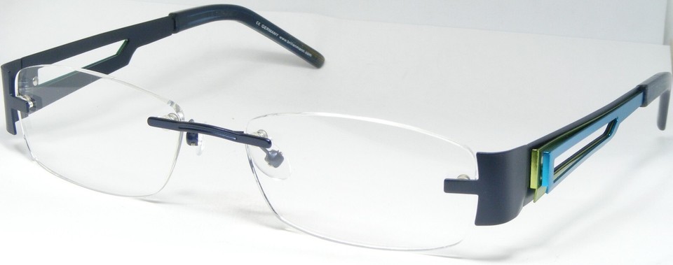 Choc- C405 334 NAVY BLUE /TEAL /LIME GREEN UNIQUE EYEGLASSES Choc 53-17-... - $86.36