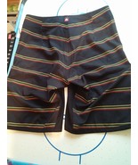 New Reef Authentic River Jett Board Shorts Black Yellow Green Striped Me... - $27.92