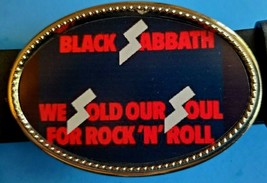 Black Sabbath &quot;We Sold Our Soul To Rock &amp; Roll&quot; Rock Epoxy Music Belt Buckle - £14.23 GBP