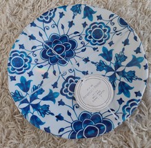 Lot / Set of 4 New Indigo Blue Melamine 11&quot; Dinner Plates Navy White - £15.02 GBP