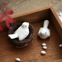 Mini Bird Nest, Little Ceramic Bird, Bird and Egg, Desktop Ornament, Home - £27.86 GBP