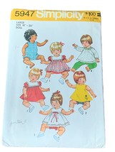 Vintage Simplicity 5947 Doll Clothes Sewing Pattern Large 18&quot;-20&quot; Doll O... - $9.77