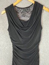 Valerie Bertinelli Ruched Dress Womens Size 8 Black With Lace Backing Stretchy  - £29.94 GBP