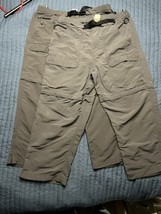 The North Face Pants Mens L Gray Convertible  Zip Off Pants With Belt Lo... - $39.60