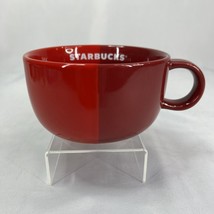 Starbucks 2021 Holiday Ceramic Mug Color Dip Red 16 Oz Cappuccino Cup Thailand - £9.60 GBP