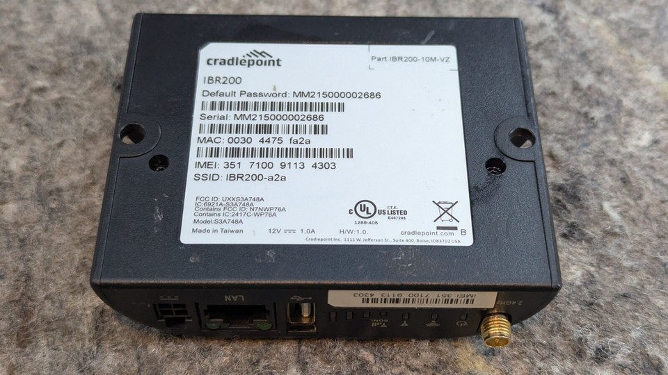 Cradlepoint IBR200-10M-VZ Cloud Manage Networking Router - Unit Only Item image 9
