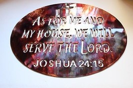 &quot;As For Me and My House...&quot;  Metal Wall Art - Copper - 15 1/2&quot; x 11 1/2&quot; - £34.05 GBP