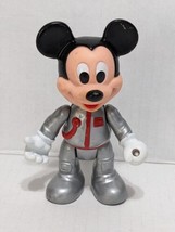 Vintage Mickey Mouse 1980&#39;s Arco Walt Disney Silver Astronaut Action Figure - £6.67 GBP