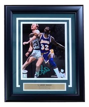 Larry Uccello Autografato con Cornice 8x10 Boston Celtics Foto Vs Magic Johnson - £152.65 GBP