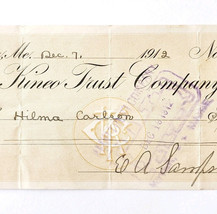 1912 Kineo Trust Company Bank Check E.A. Sampson Dover Maine Signed 1059... - $19.99