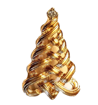 Avon Christmas Tree Pin Rhinestone Ribbon Brooch Vintage 1980&#39;s BEAUTIFUL 1 1/4&quot; - £13.93 GBP