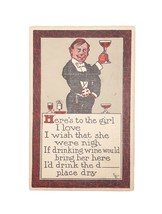 Vintage Man Toasting His Love Poem E.B.&amp; E Ely Boynton Postcard Unposted - £12.25 GBP