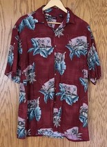 Pierre Cardin Hawaiian Shirt Men&#39;s L Button-up Short Sleeve - £11.00 GBP